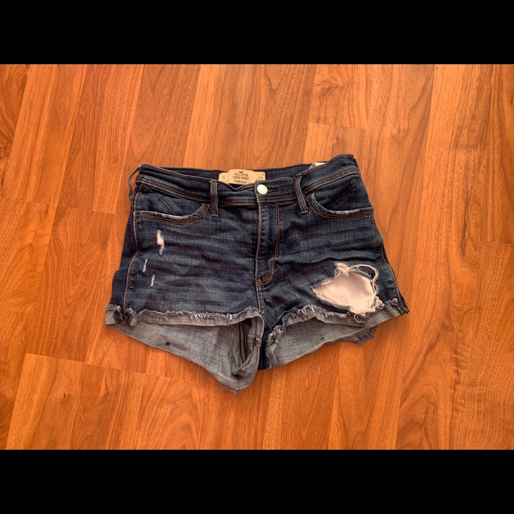 Hollister ripped jean shorts